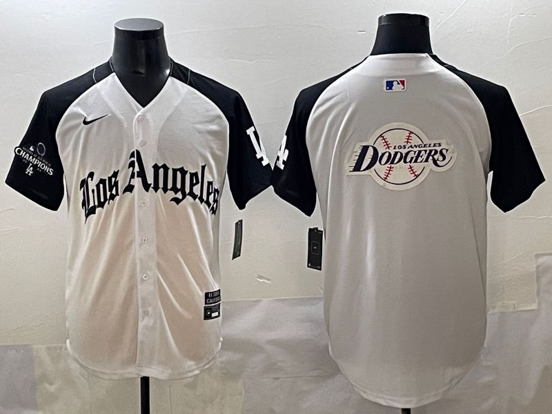 Men 2025 Los Angeles Dodgers Blank White black Five generations Joint Name Nike MLB Jersey style 52632->los angeles dodgers->MLB Jersey